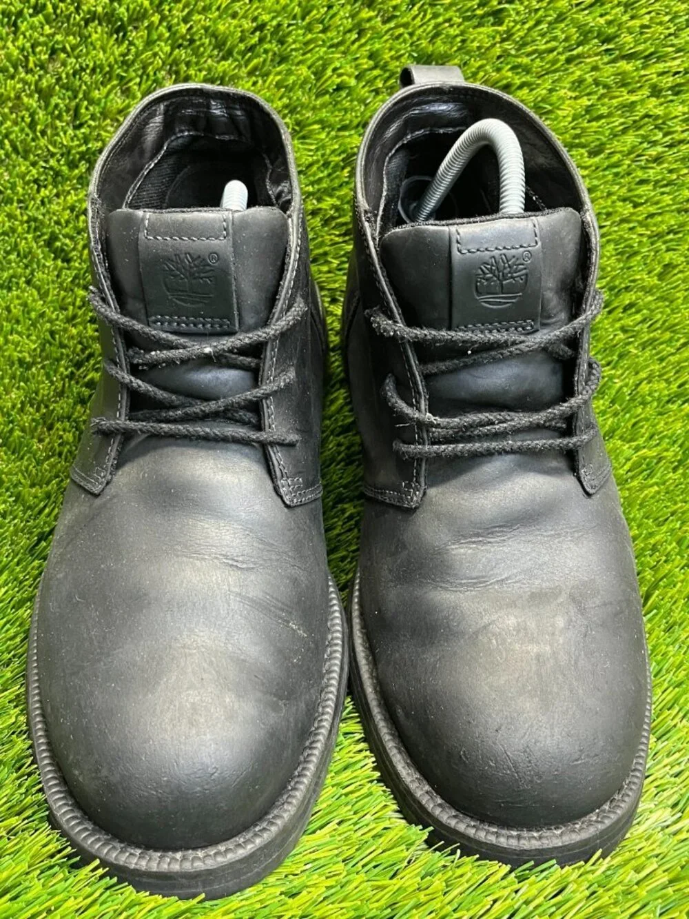 Timberland Grantly Mens Size 10 Black Classic Leather Lace Up Chukka Boots Shoes